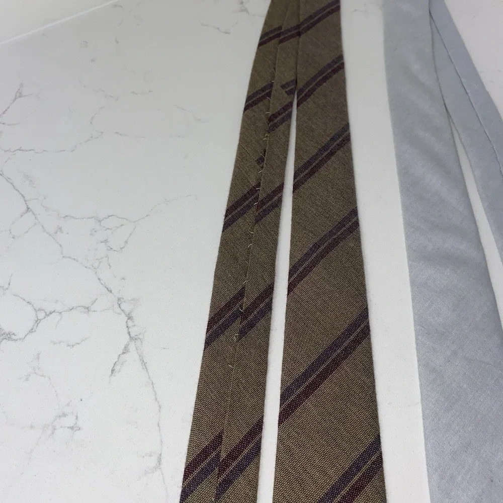 Alexander Olch New York English Cotton & Wool Ties Striped Skinny Business USA